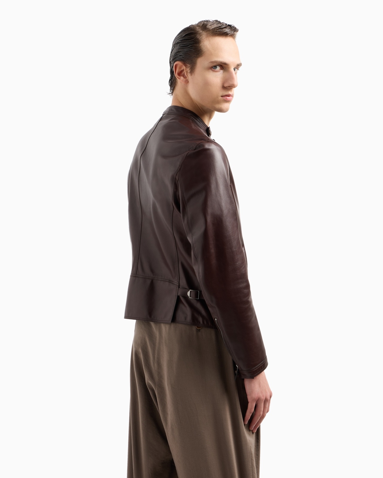 NAPPA-LEATHER JACKET WITH THREADING - 3