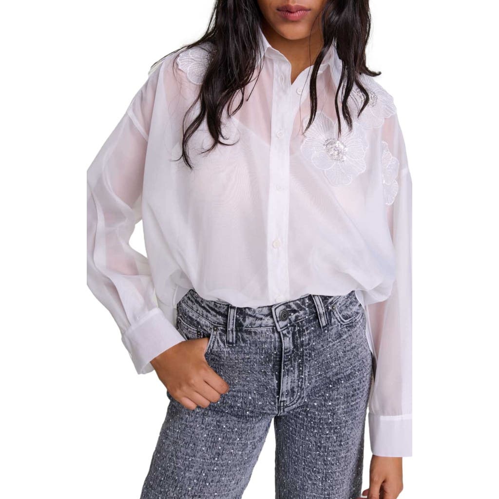 maje Organza shirt in White at Nordstrom - 1