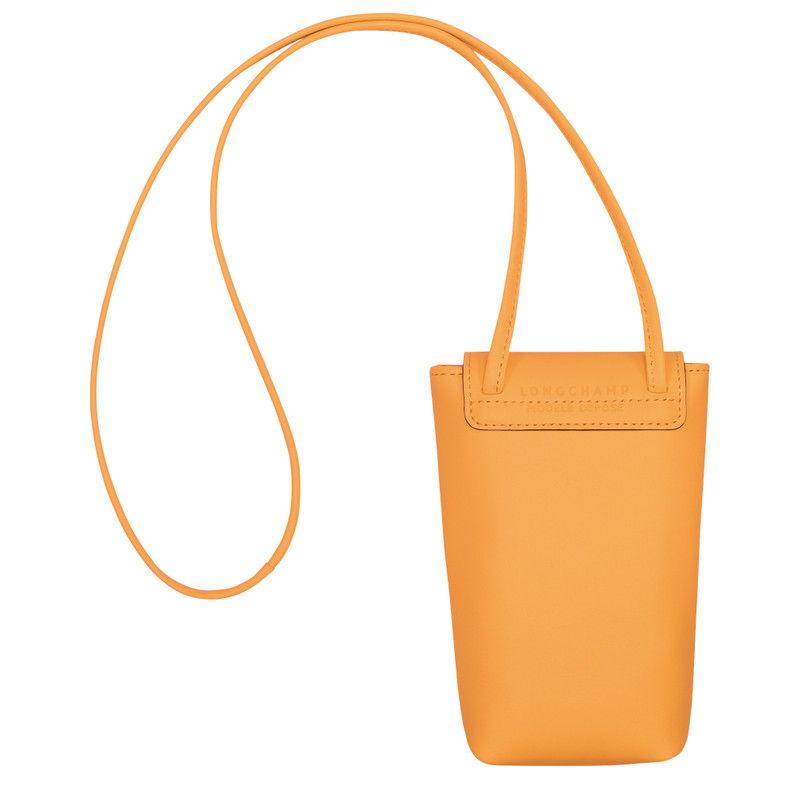 Le Pliage Xtra Phone case with leather lace Apricot - Leather 4