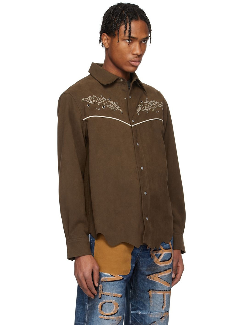 Brown Lemmans Faux-Suede Shirt 2