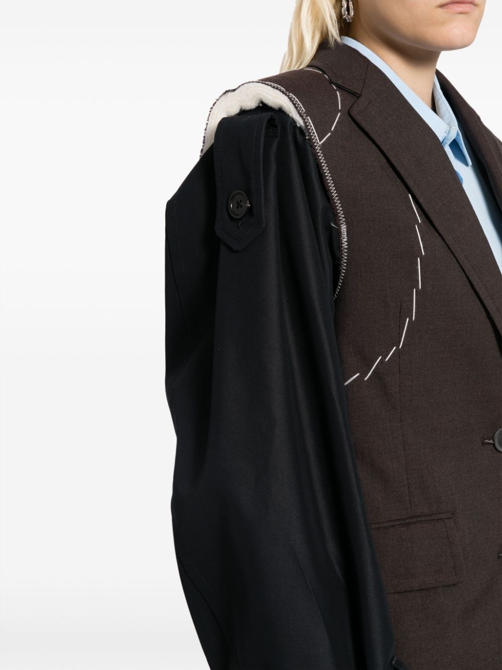 deconstructed panelled single-breasted blazer - 5
