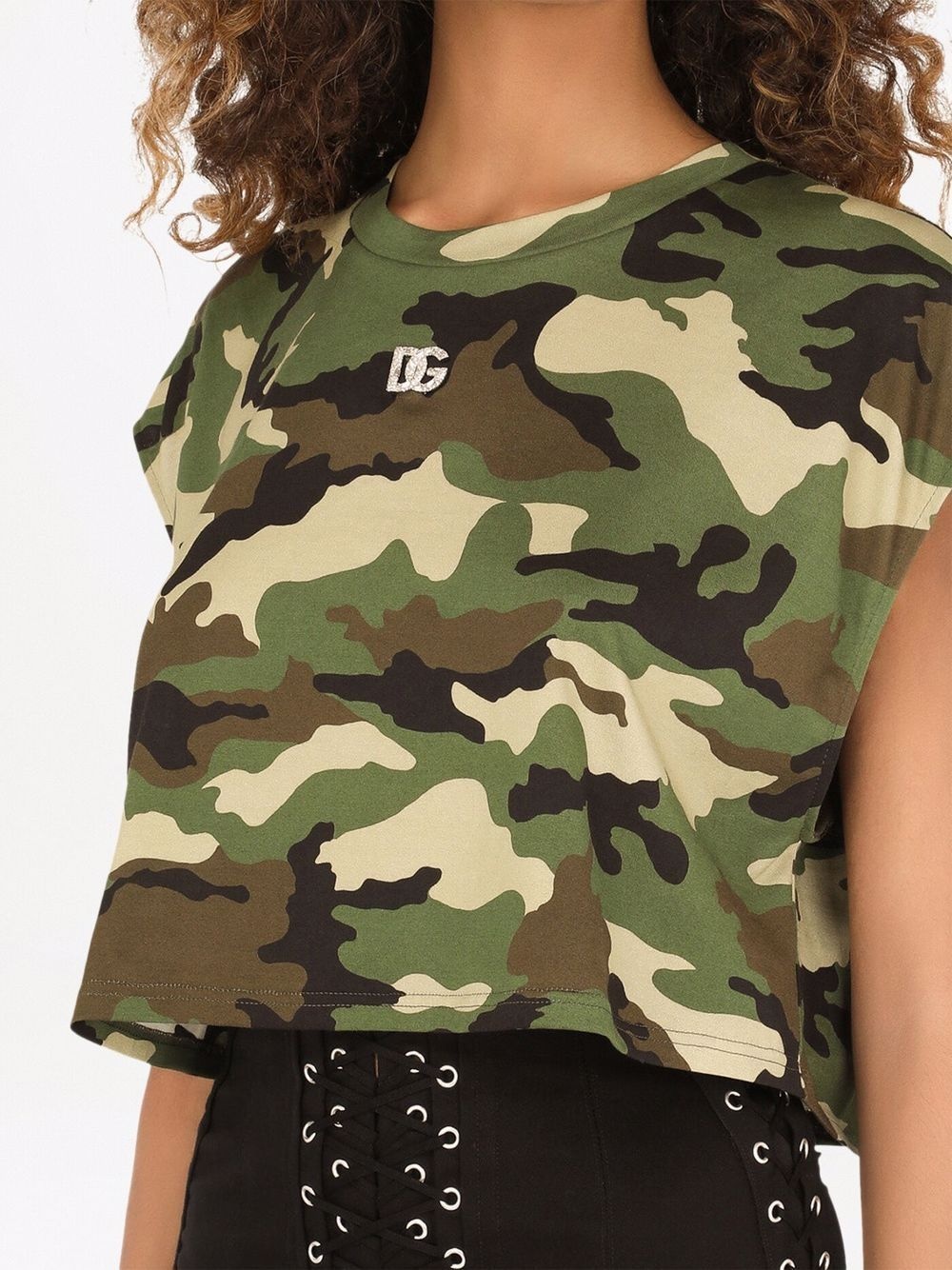 camouflage-print cropped T-shirt - 5
