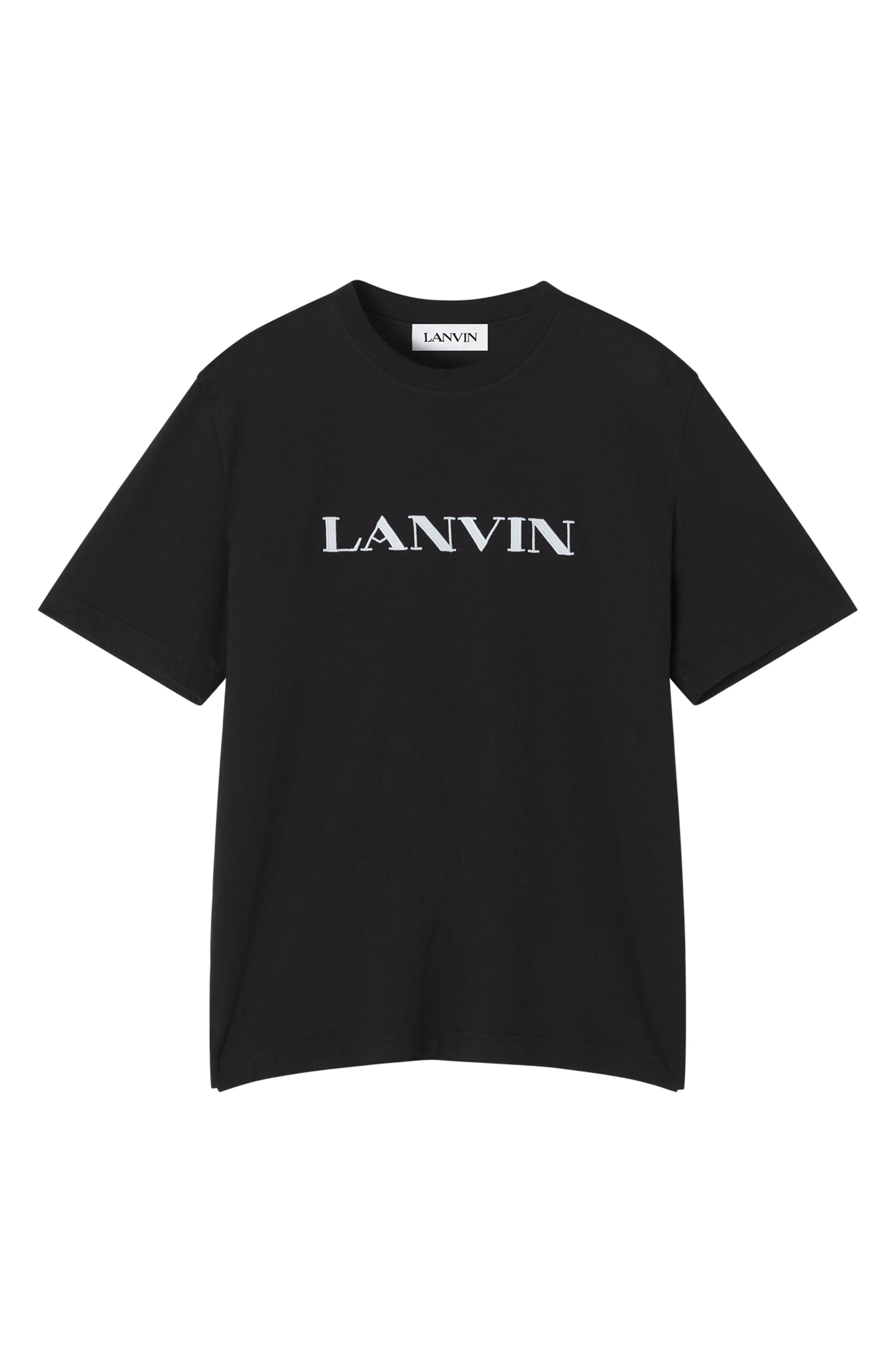 Lanvin Embroidered Cotton T-Shirt in Black at Nordstrom - 1