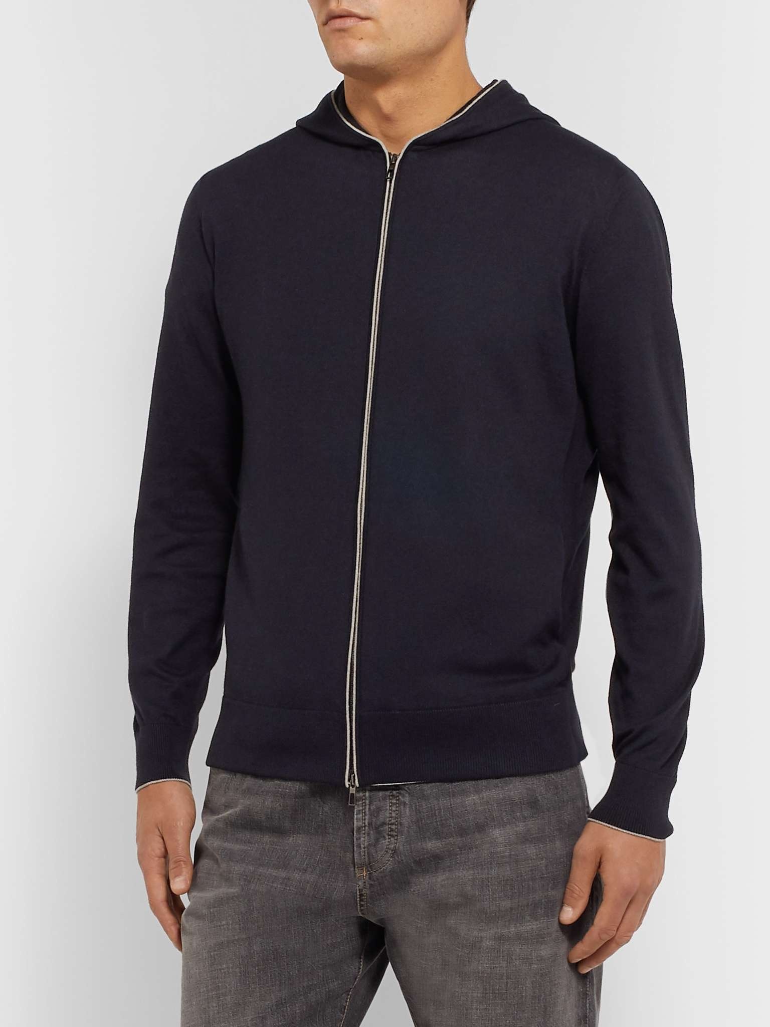 Cotton and Cashmere-Blend Zip-Up Hoodie - 4