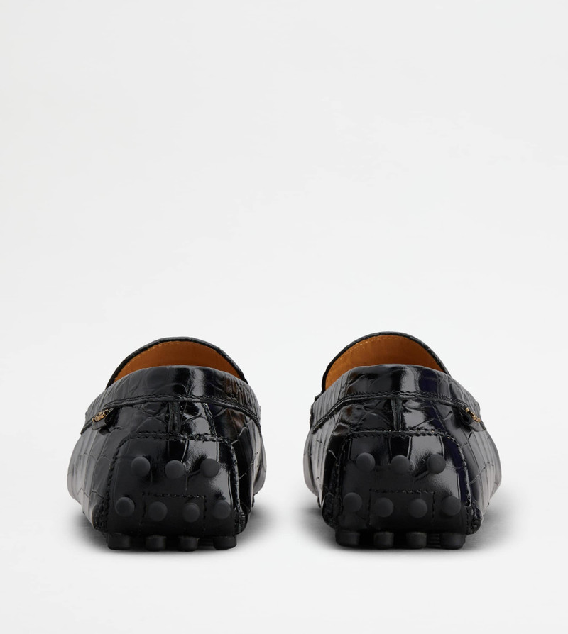 Tod's GOMMINO DRIVING SHOES IN LEATHER - BLACK outlook