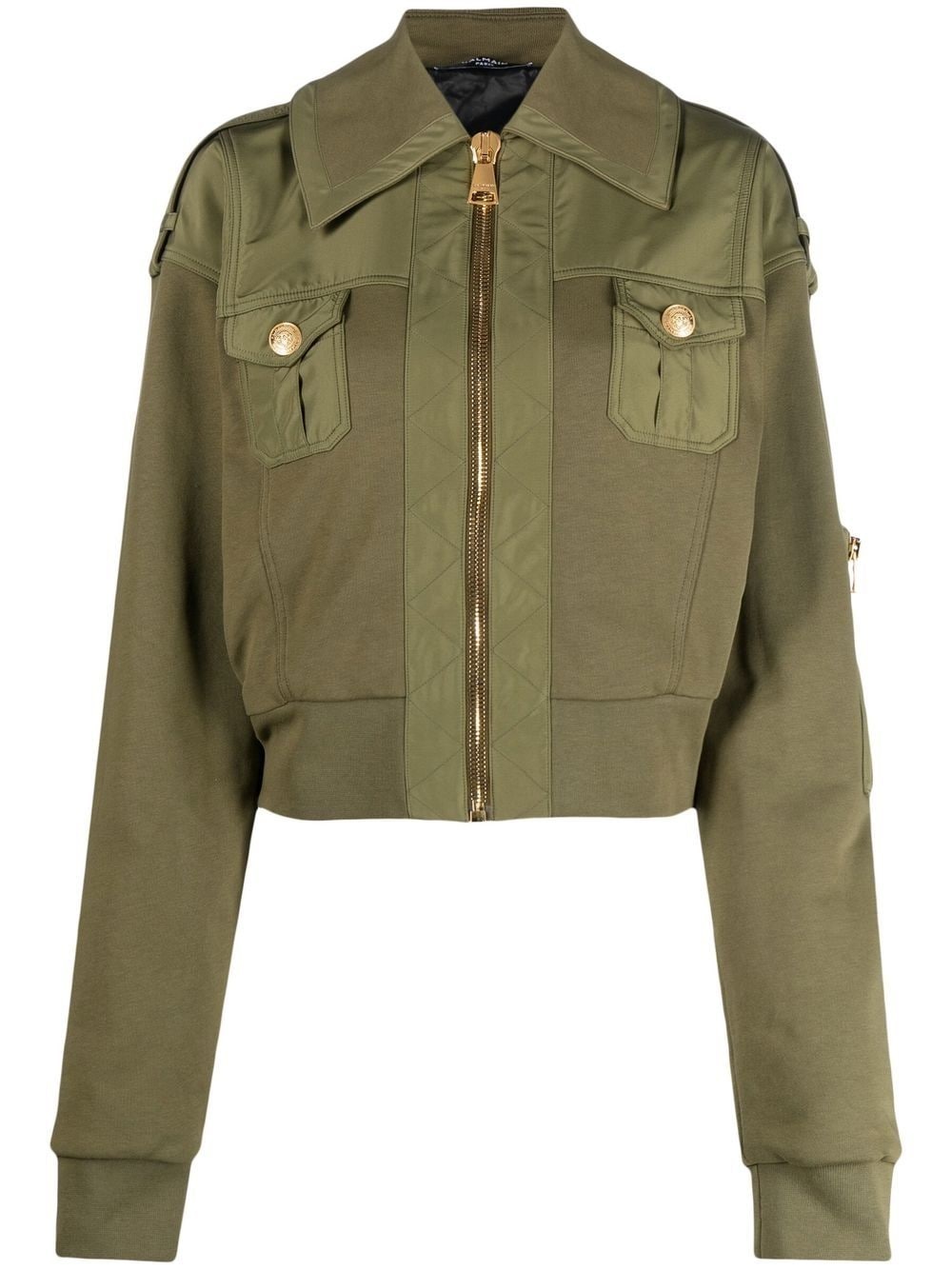 cropped bomber jacket - 1