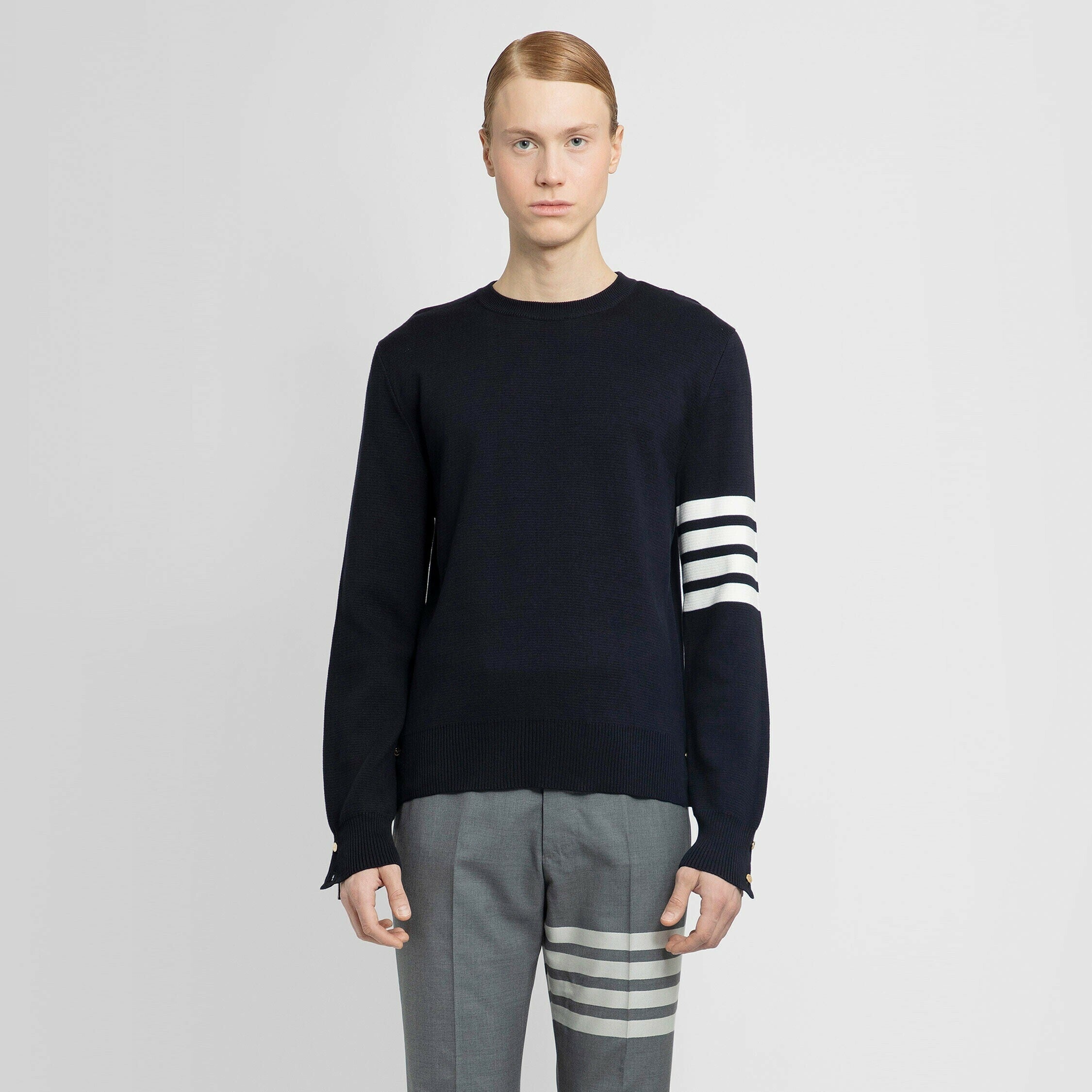 THOM BROWNE MAN BLUE KNITWEAR - 5