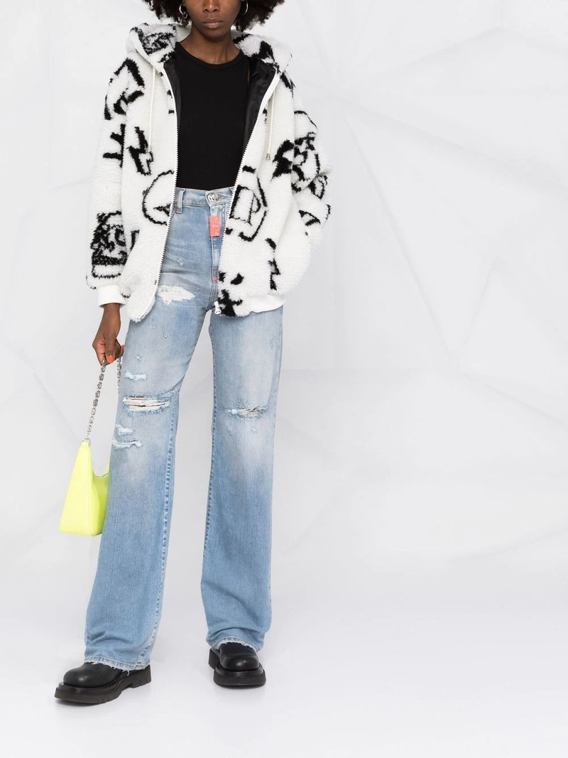 PHILIPP PLEIN motif-print zip-fastening hoodie outlook