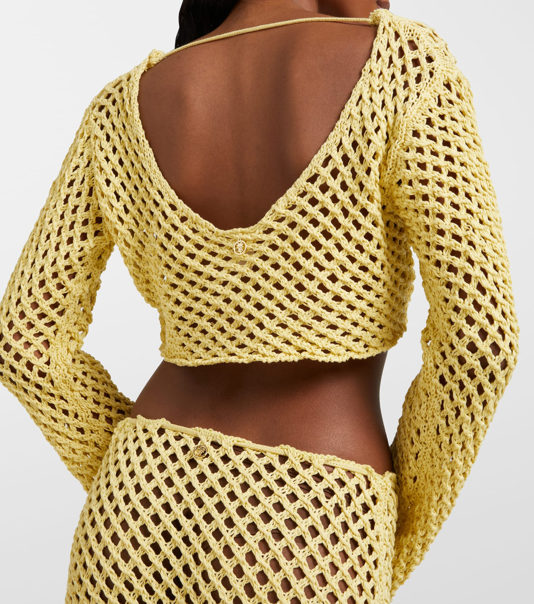 Magen crochet cotton-blend crop top - 5