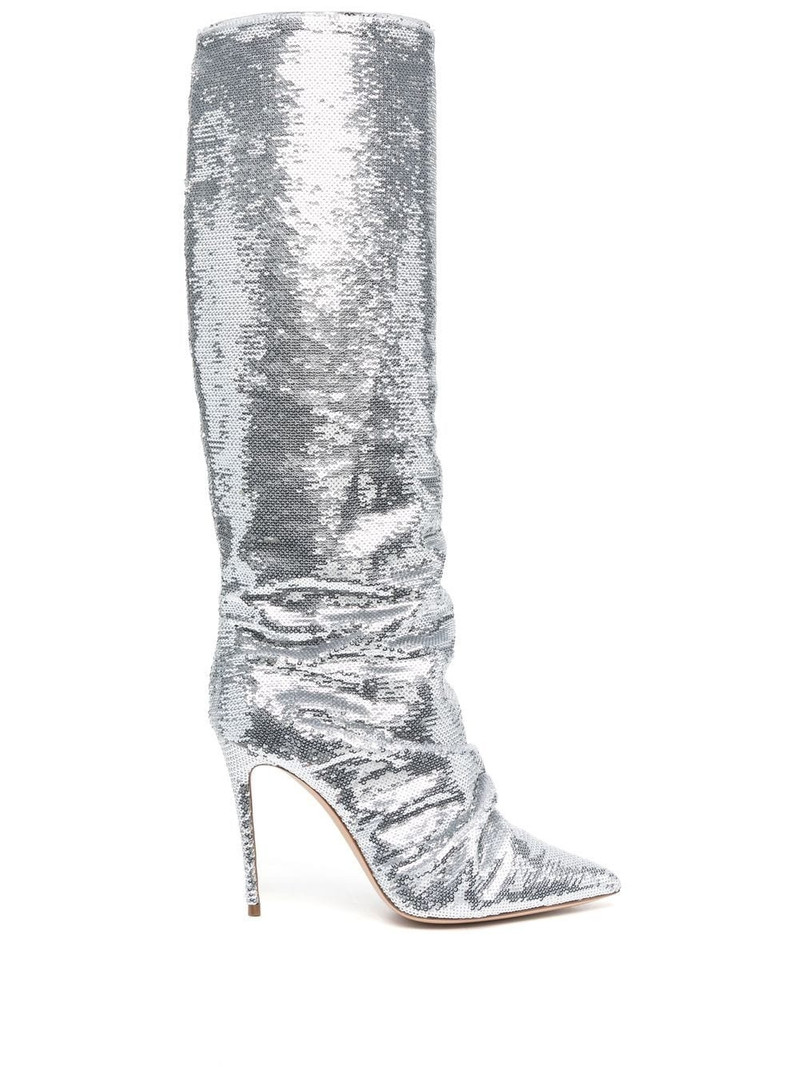 silver-tone sequin boots 1