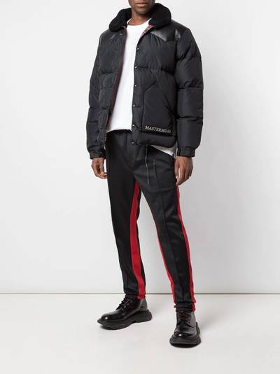 mastermind JAPAN leather-panelled puffer coat outlook