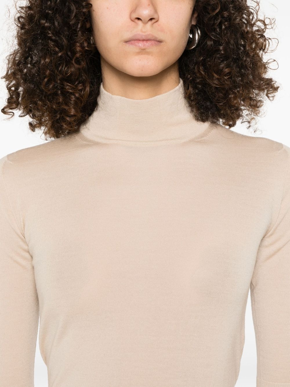 Beige wool sweater - 5