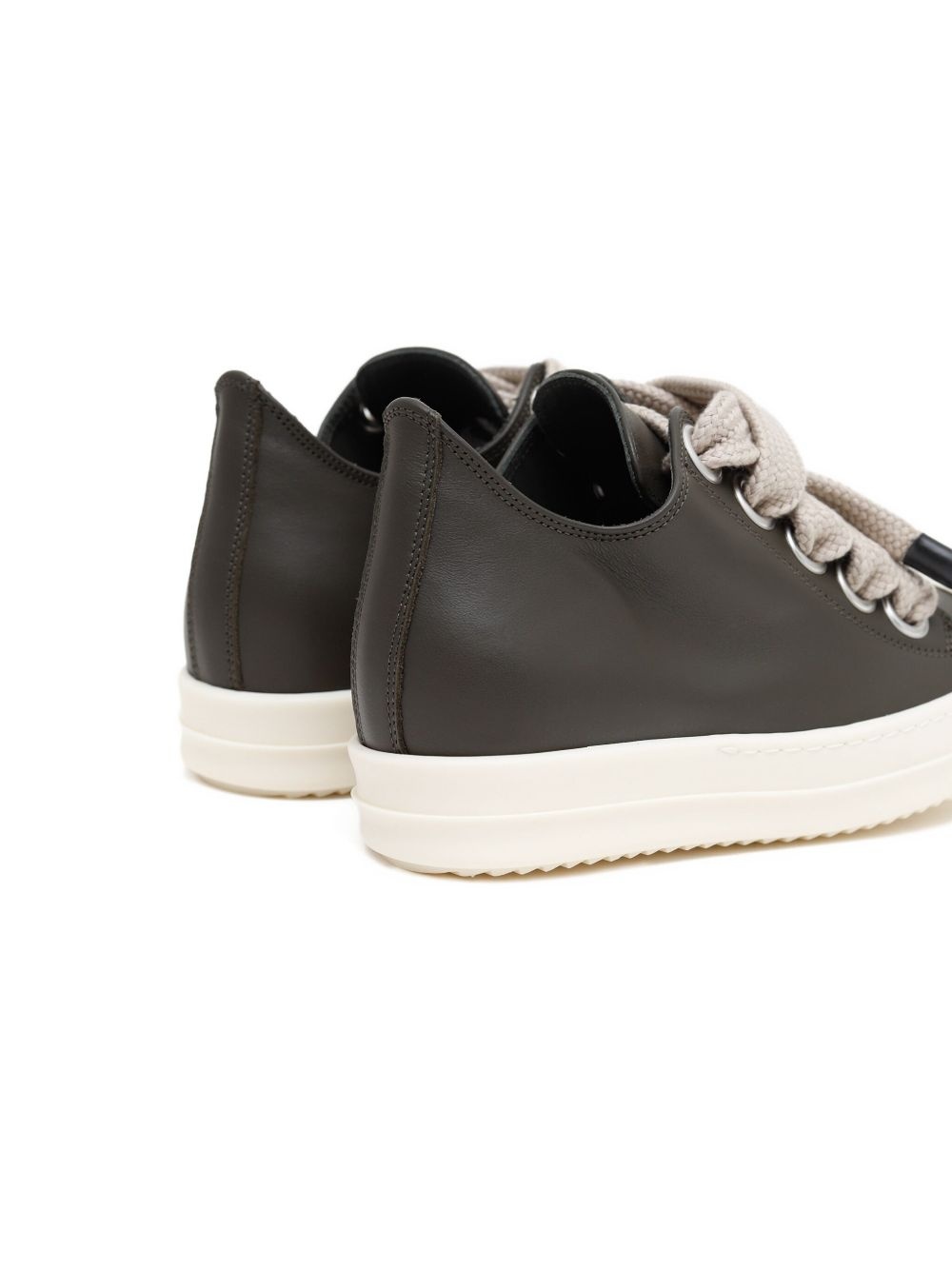 leather lace-up sneakers - 3