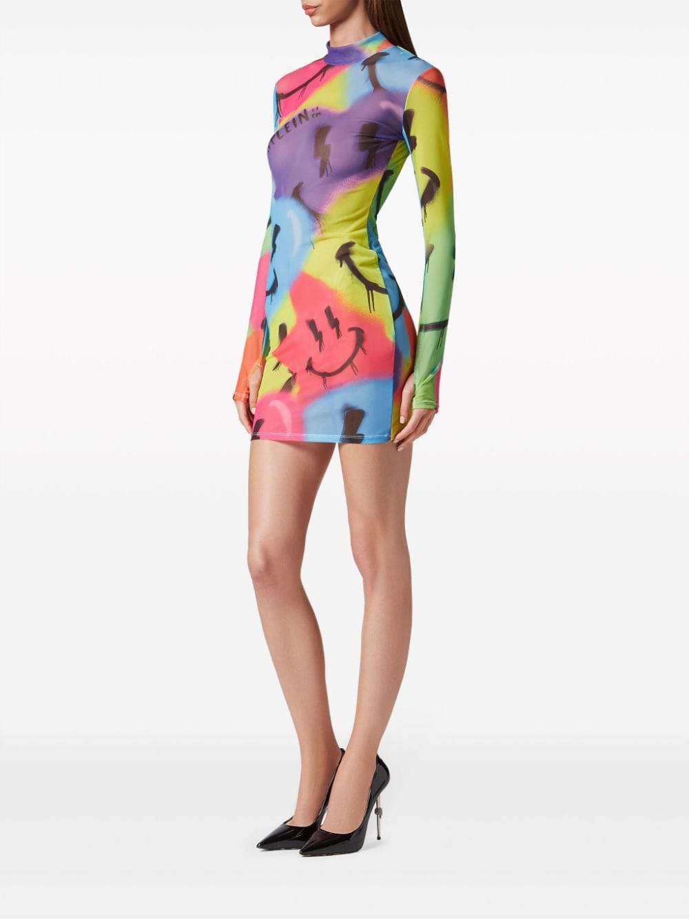 LS Smile logo-print minidress - 2