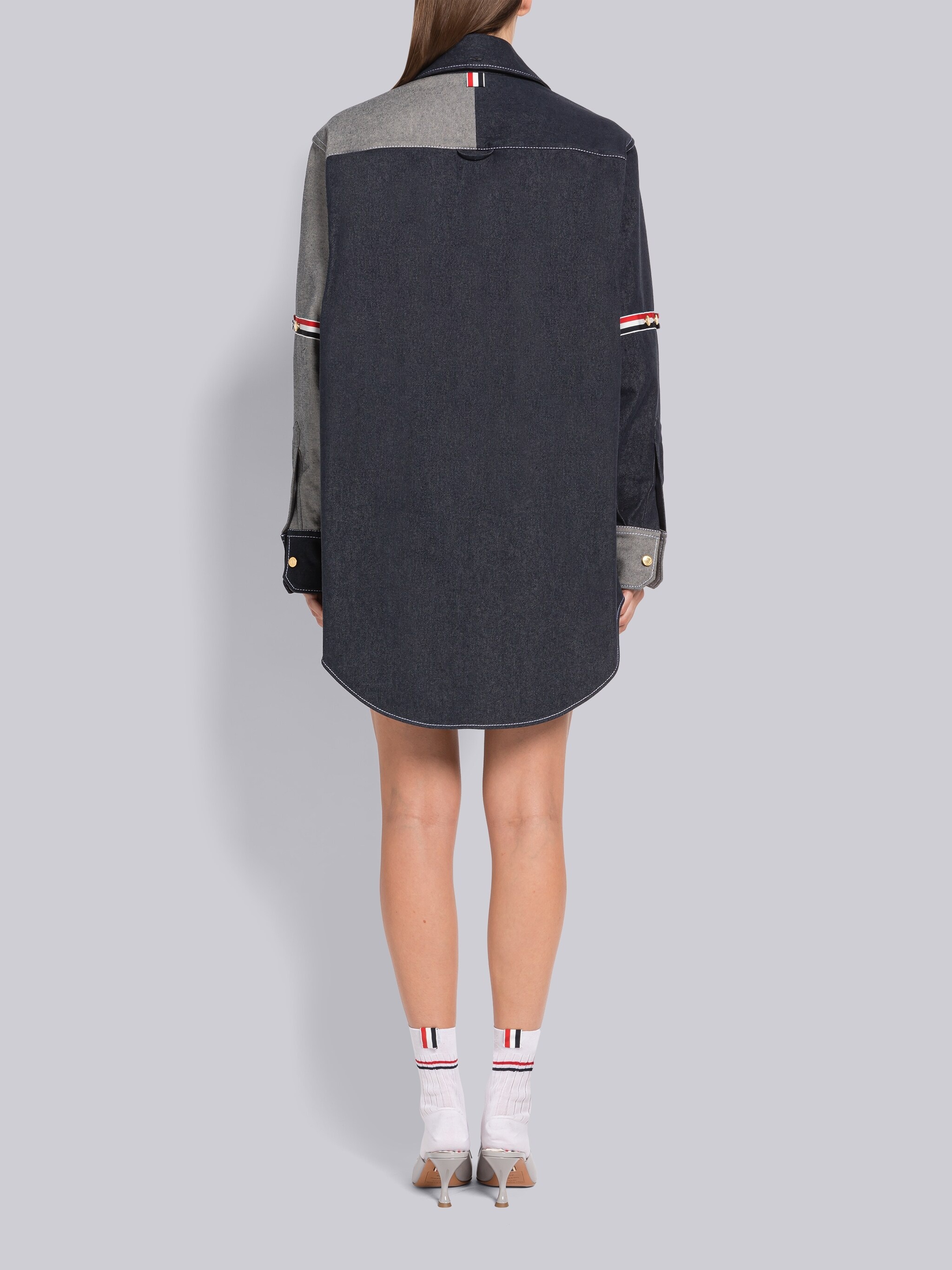 Selvedge Denim Armband Supersized Mini Shirtdress - 3