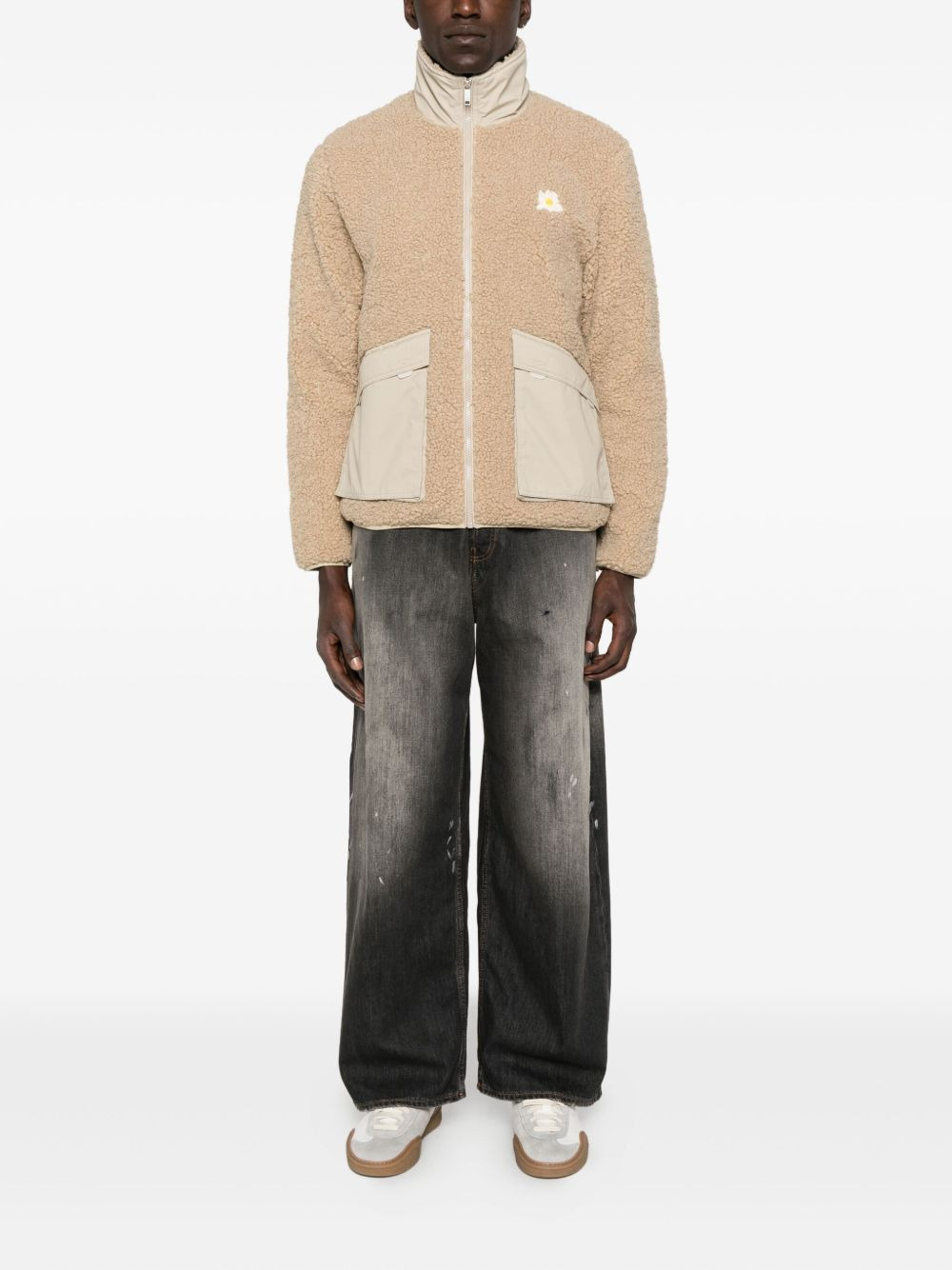 daisy-embroidered fleece jacket - 2