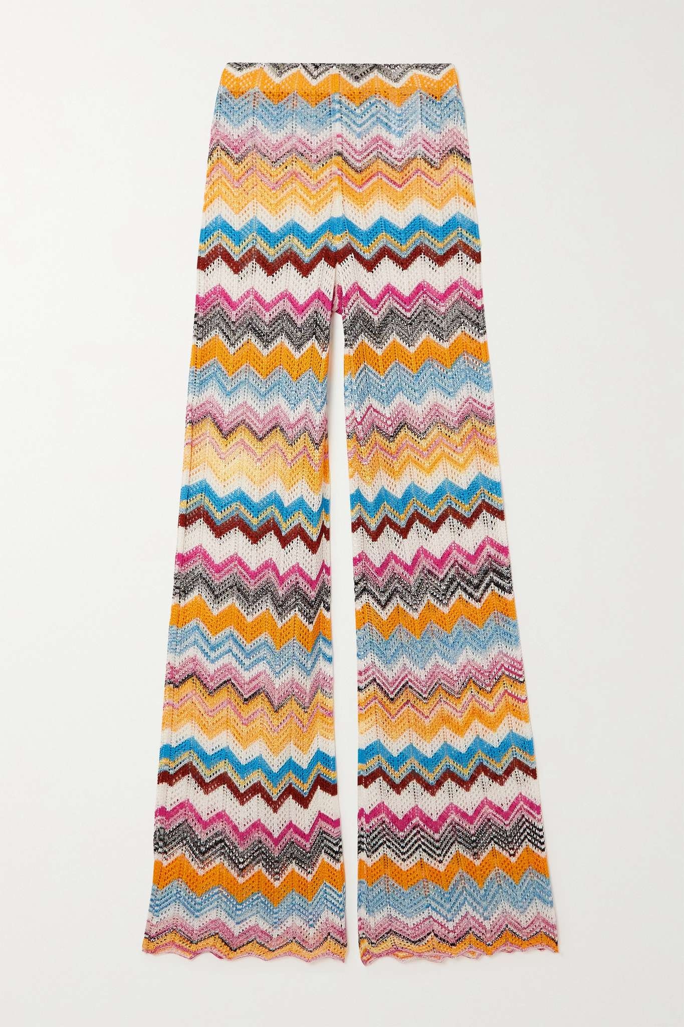 Printed voile flared pants - 1