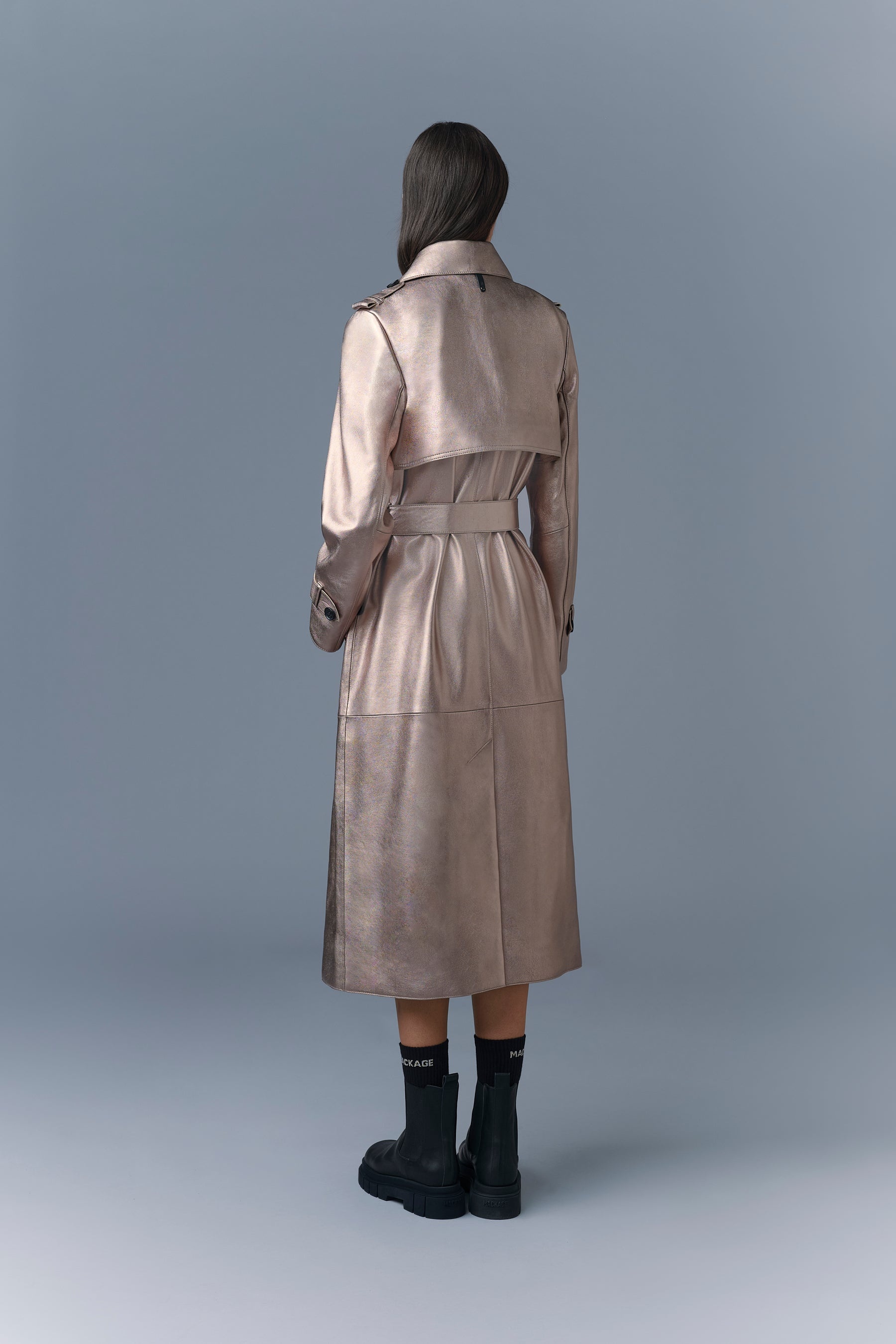 GAEL-V Maxi Leather Trench Coat - 5