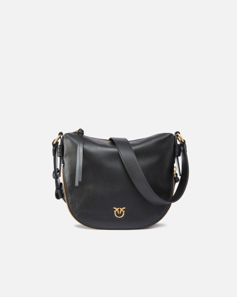 SMALL LEATHER HOBO SHOULDER BAG WITH ZIP 1