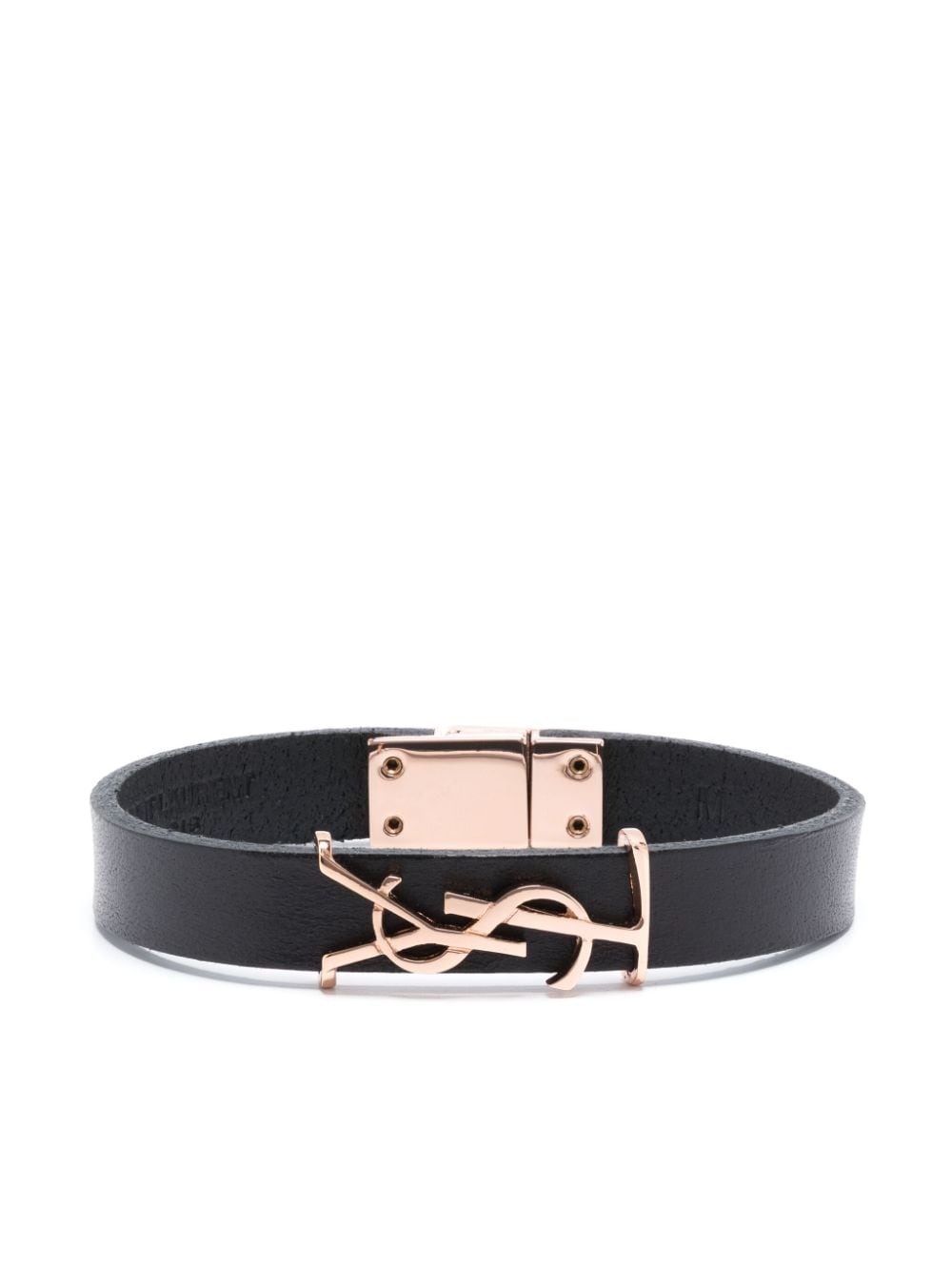 logo-plaque leather bracelet - 2