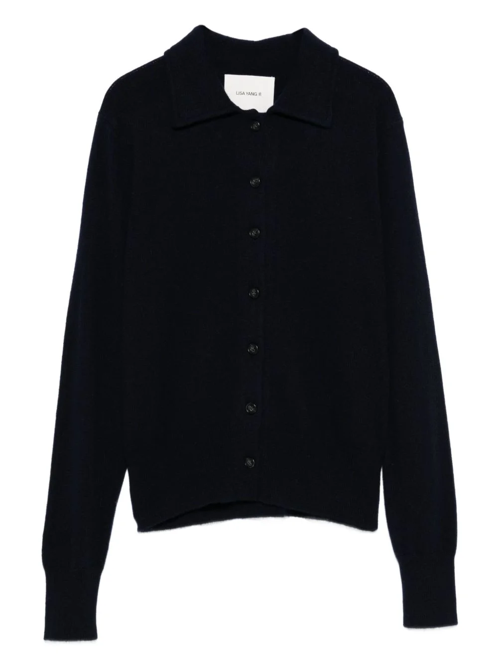 buttoned classic-collar cardigan - 1