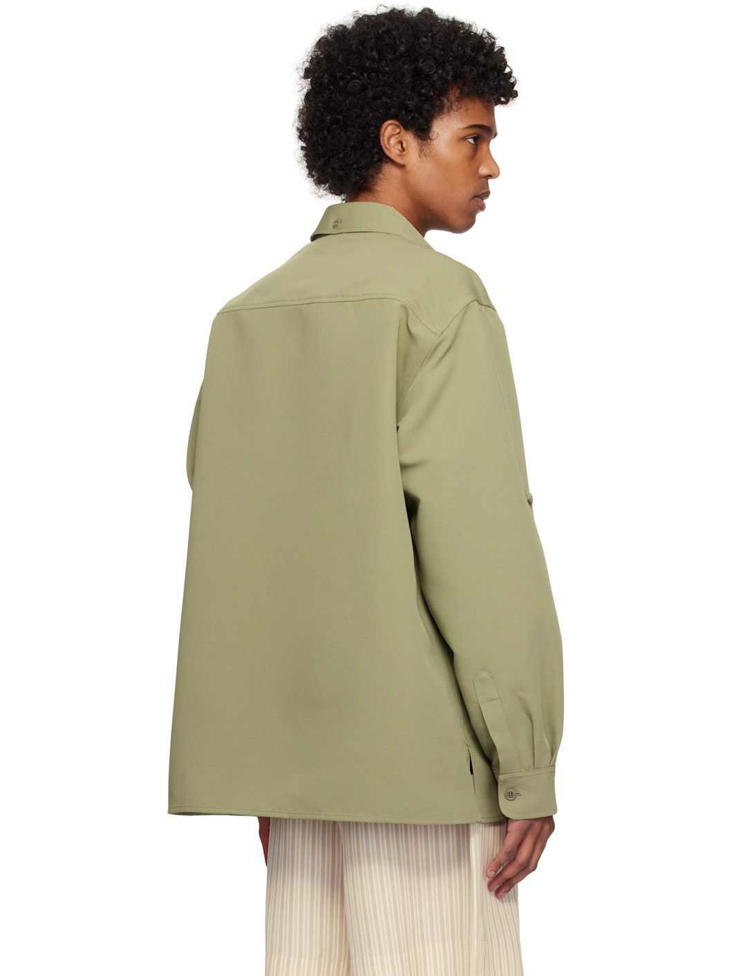 Khaki Relaxed Utility Overshirt - 3