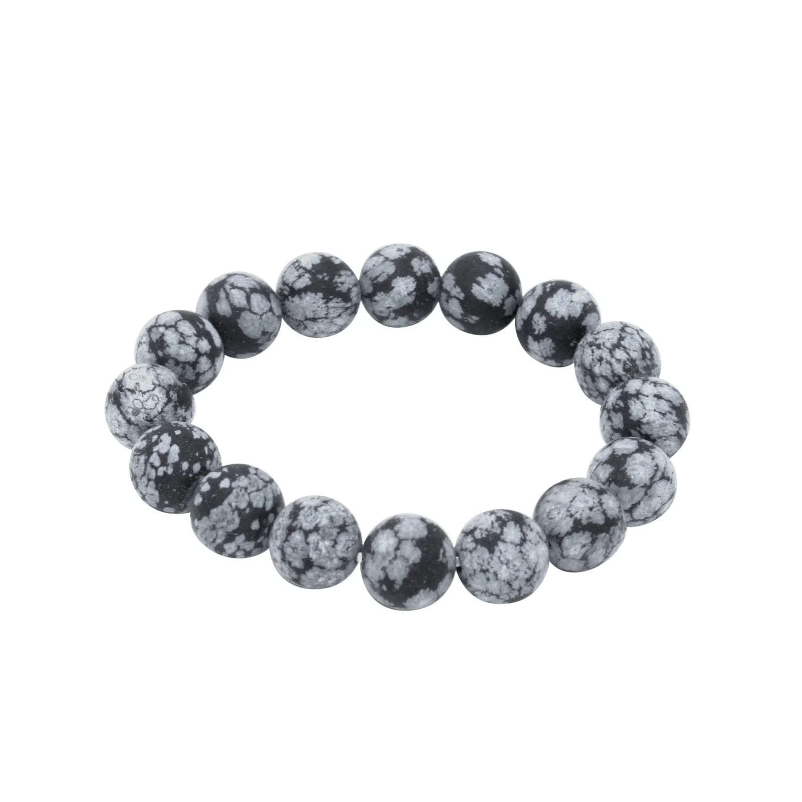 Bracelet - Matte Snowflake Obsidian 12mm. - 1