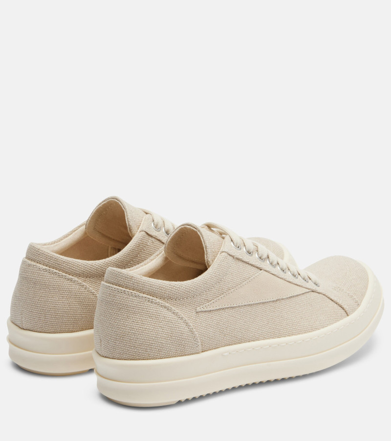 Rick Owens DRKSHDW DRKSHDW Vintage suede-trimmed canvas sneakers outlook