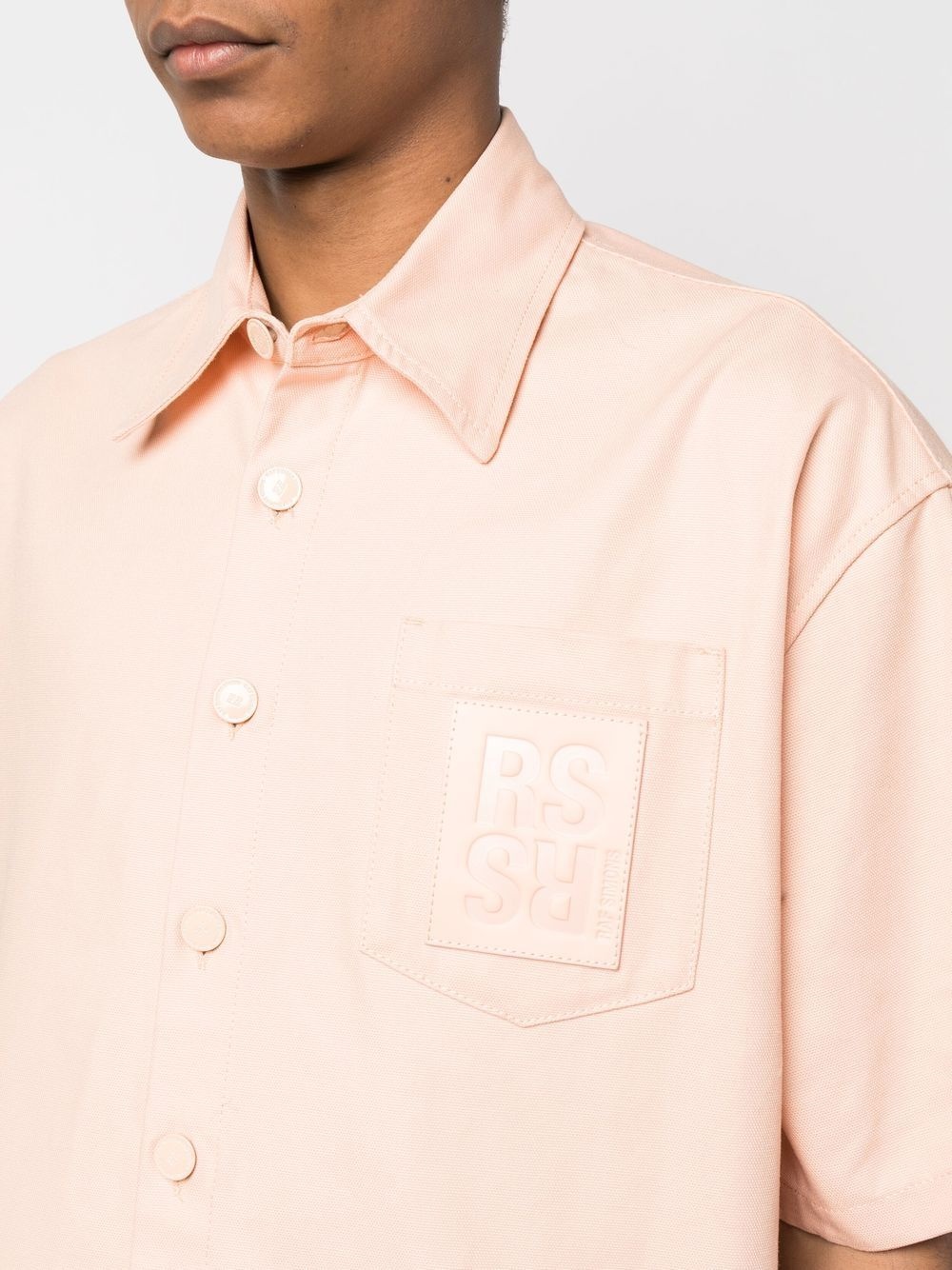 logo-patch cotton shirt - 5