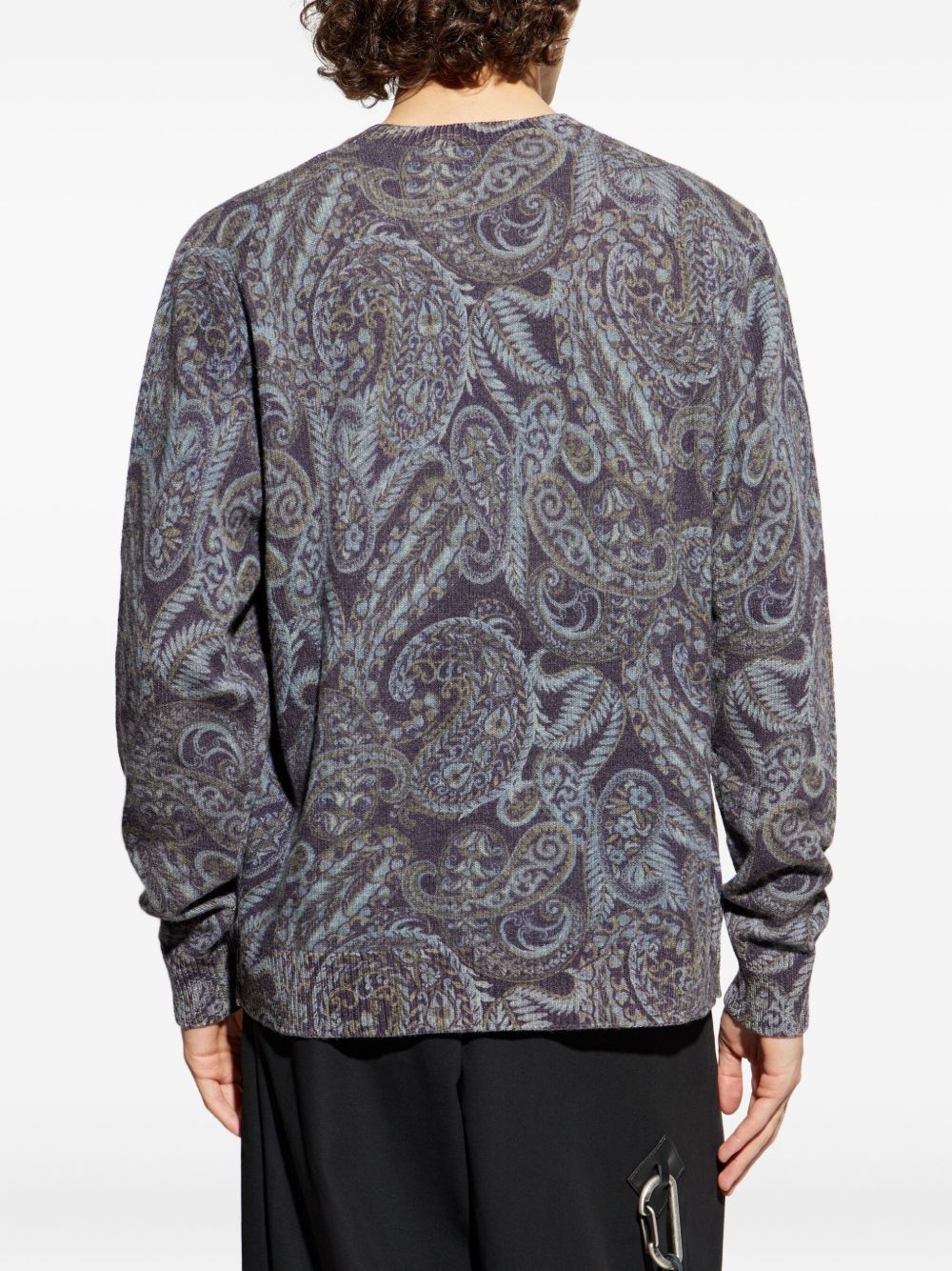paisley ribbed wool sweater - 4