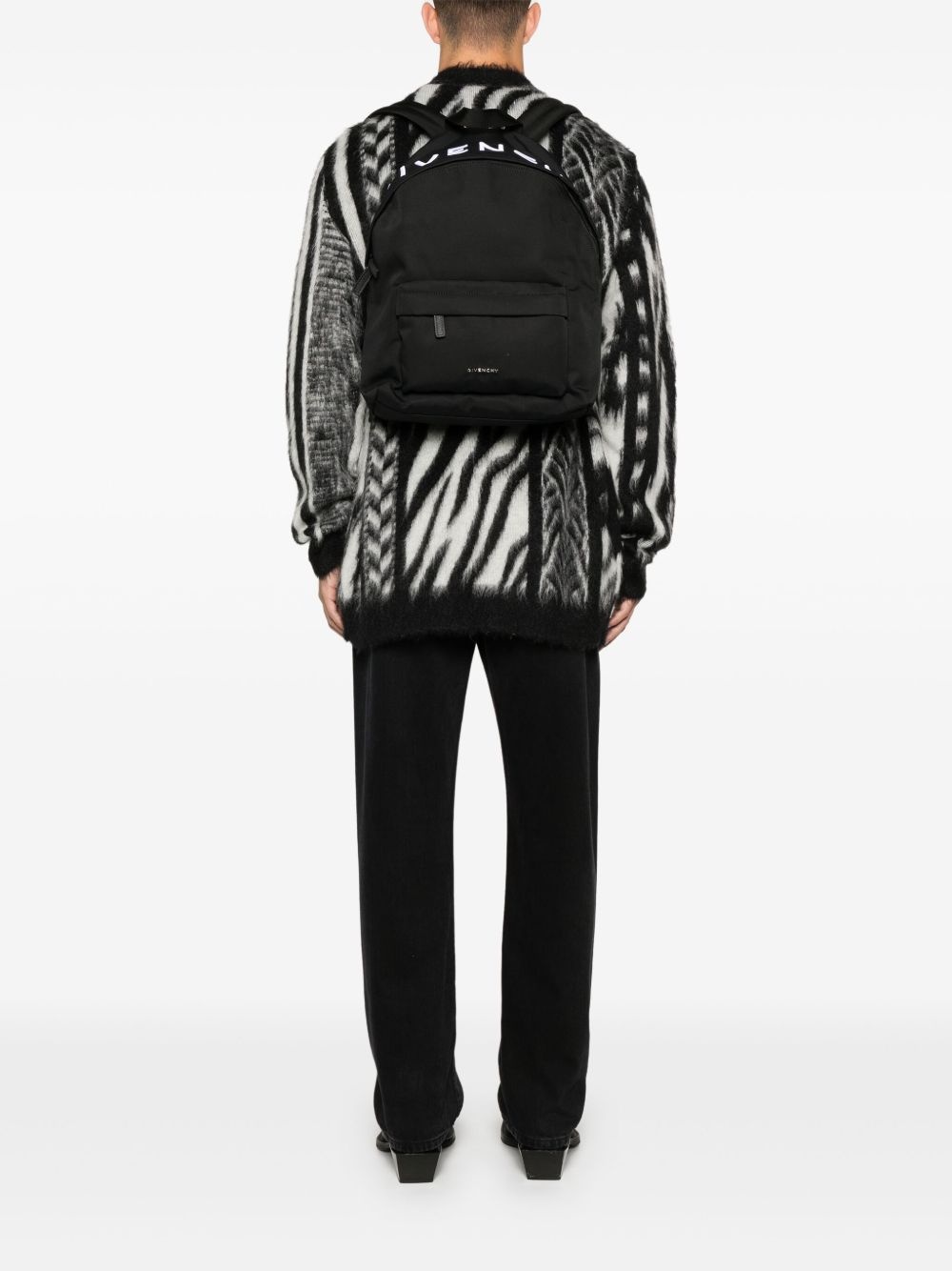 embroidered-logo backpack - 2