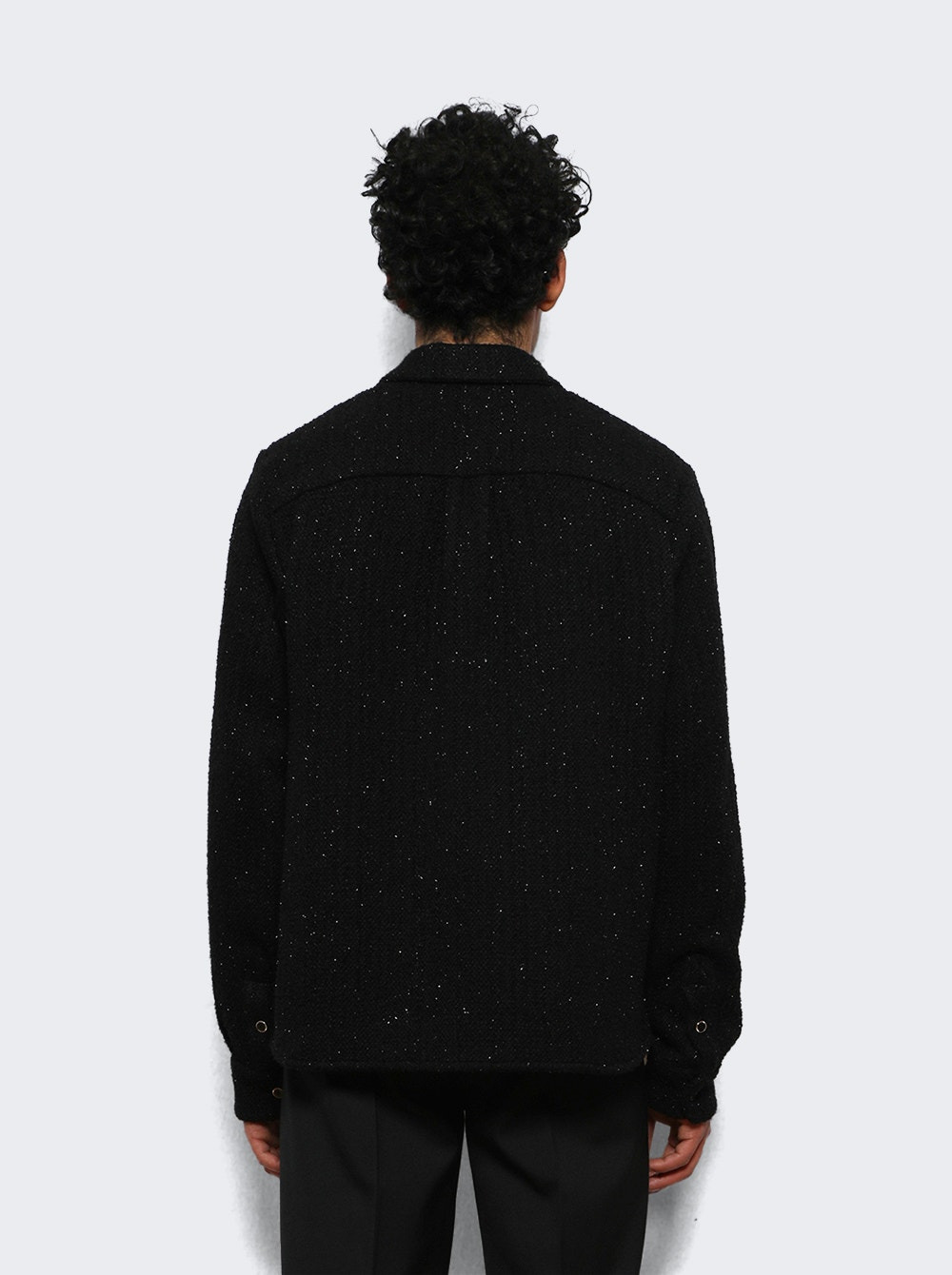 Shimmer Boucle Long Sleeve Shirt Black - 4
