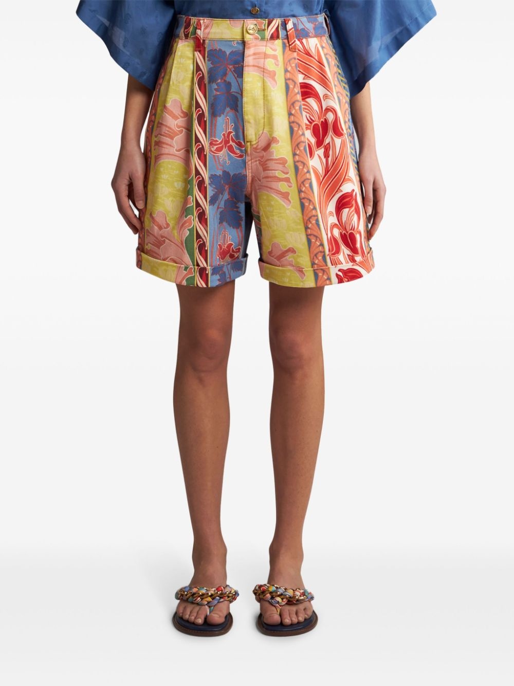 graphic-print twill shorts - 3