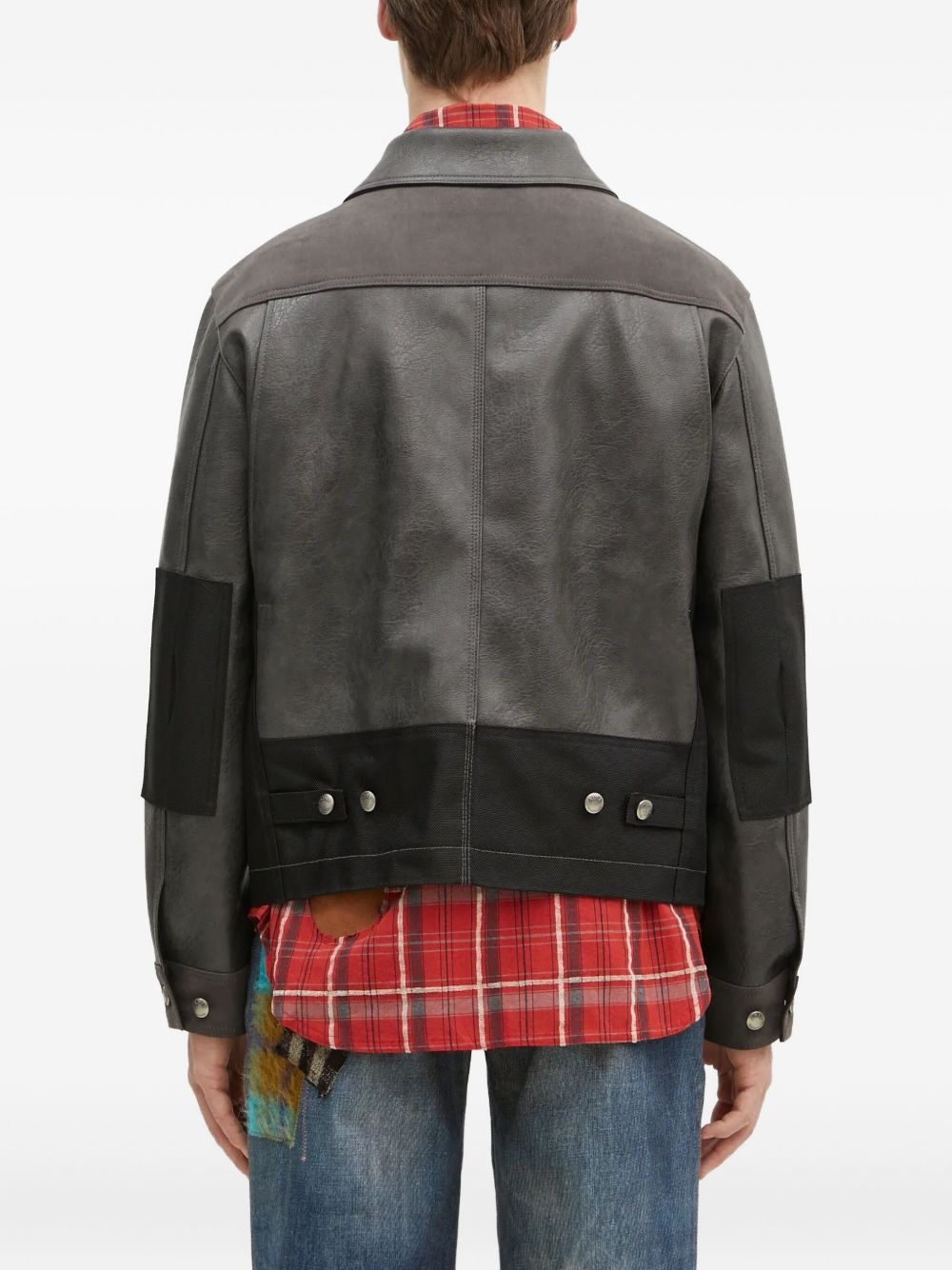 panelled zip-up work jacket - 3