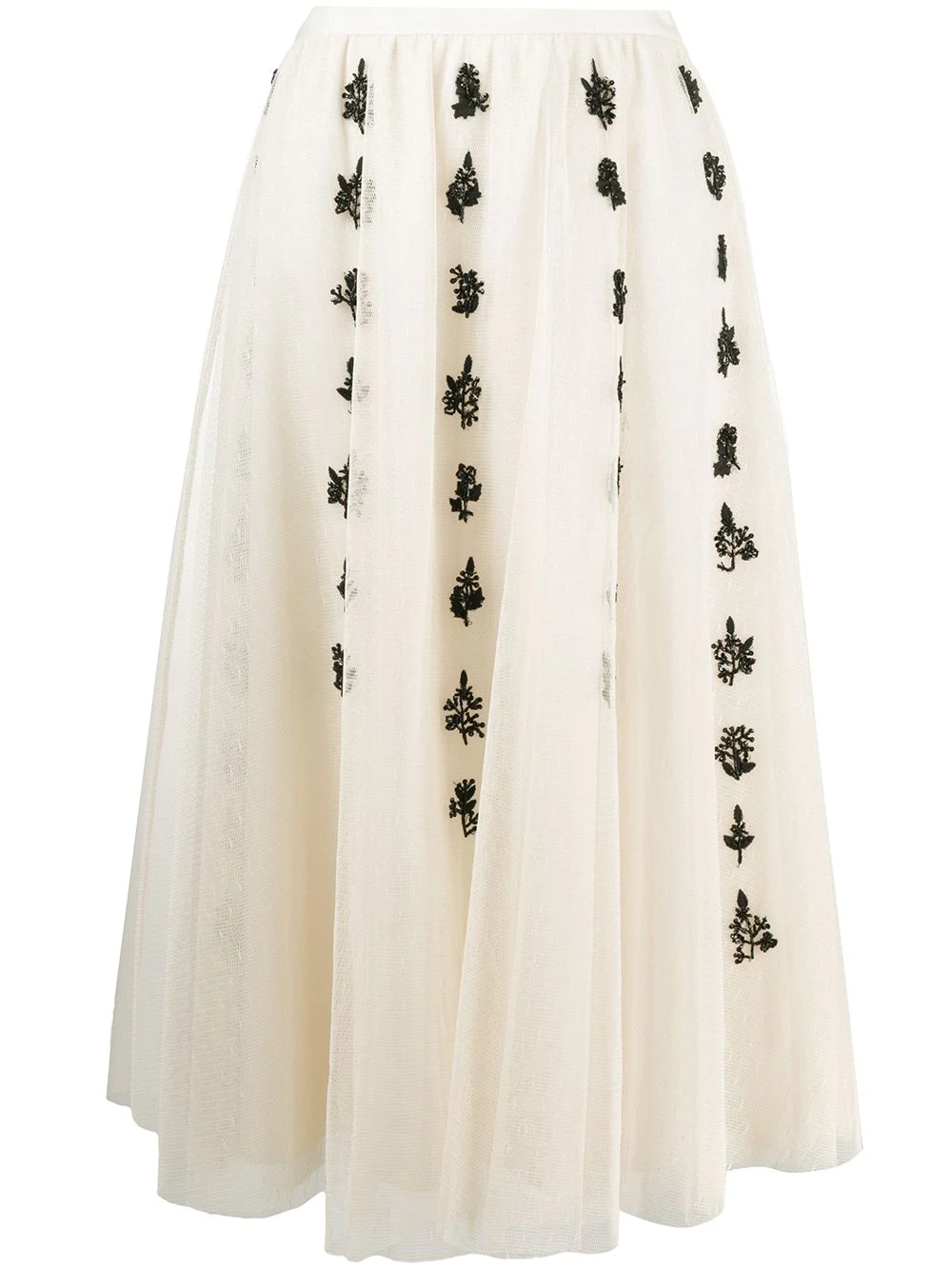 beaded-embellished tulle midi skirt - 1