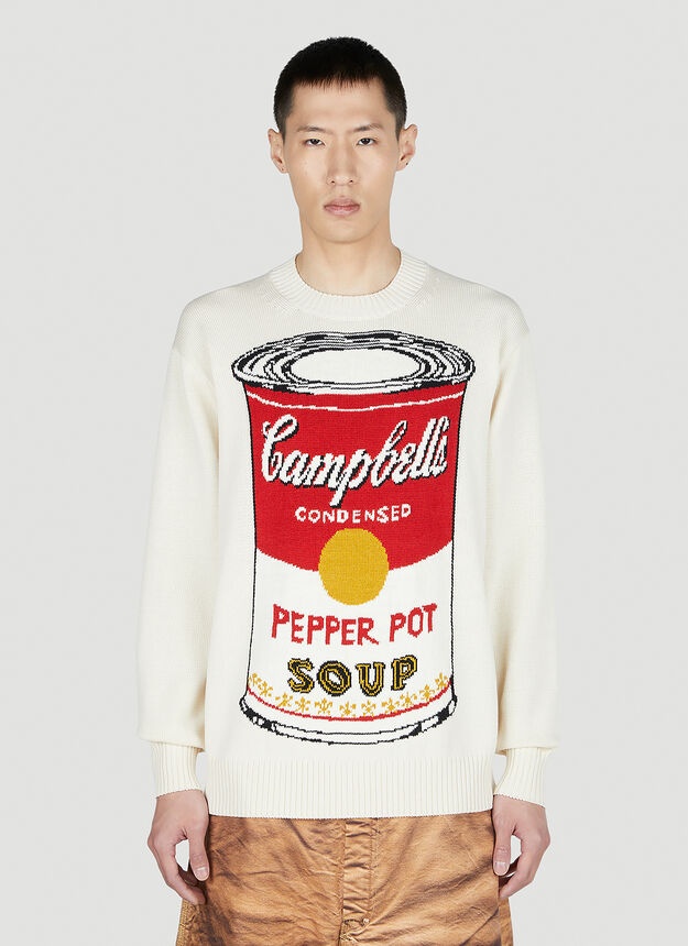 Junya Watanabe MAN Soup Andy Warhol Sweater in White | lncc