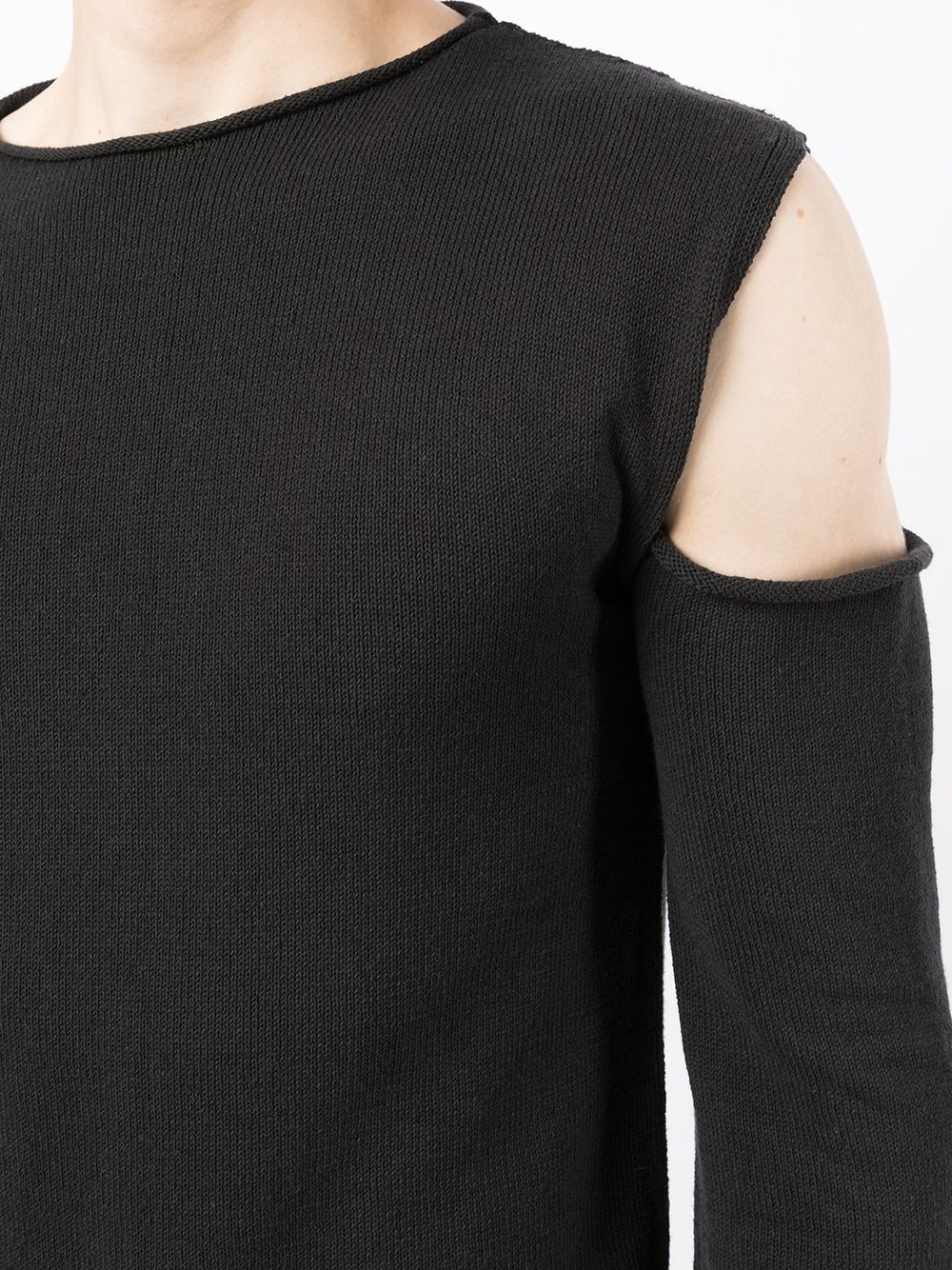 cut out-detail crew neck jumper - 5