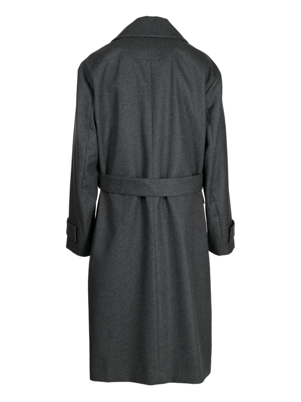 tied-waist wool coat - 2