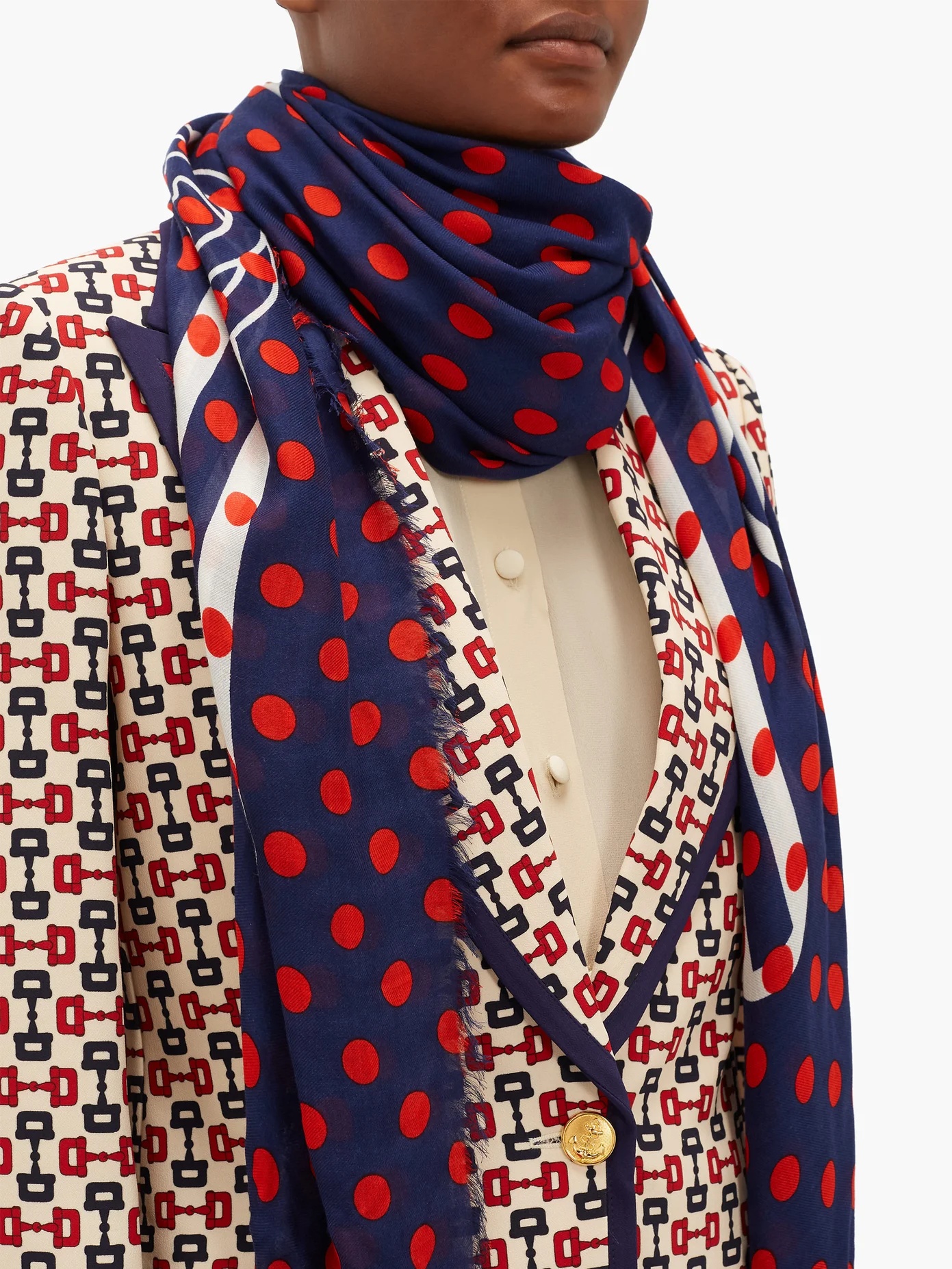 Logo and polka-dot scarf - 3