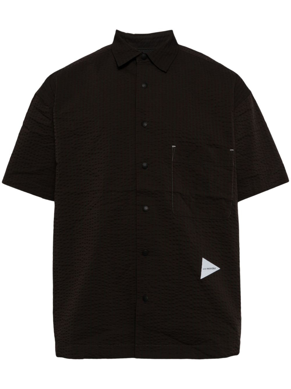 logo-patch cotton-blend shirt - 2