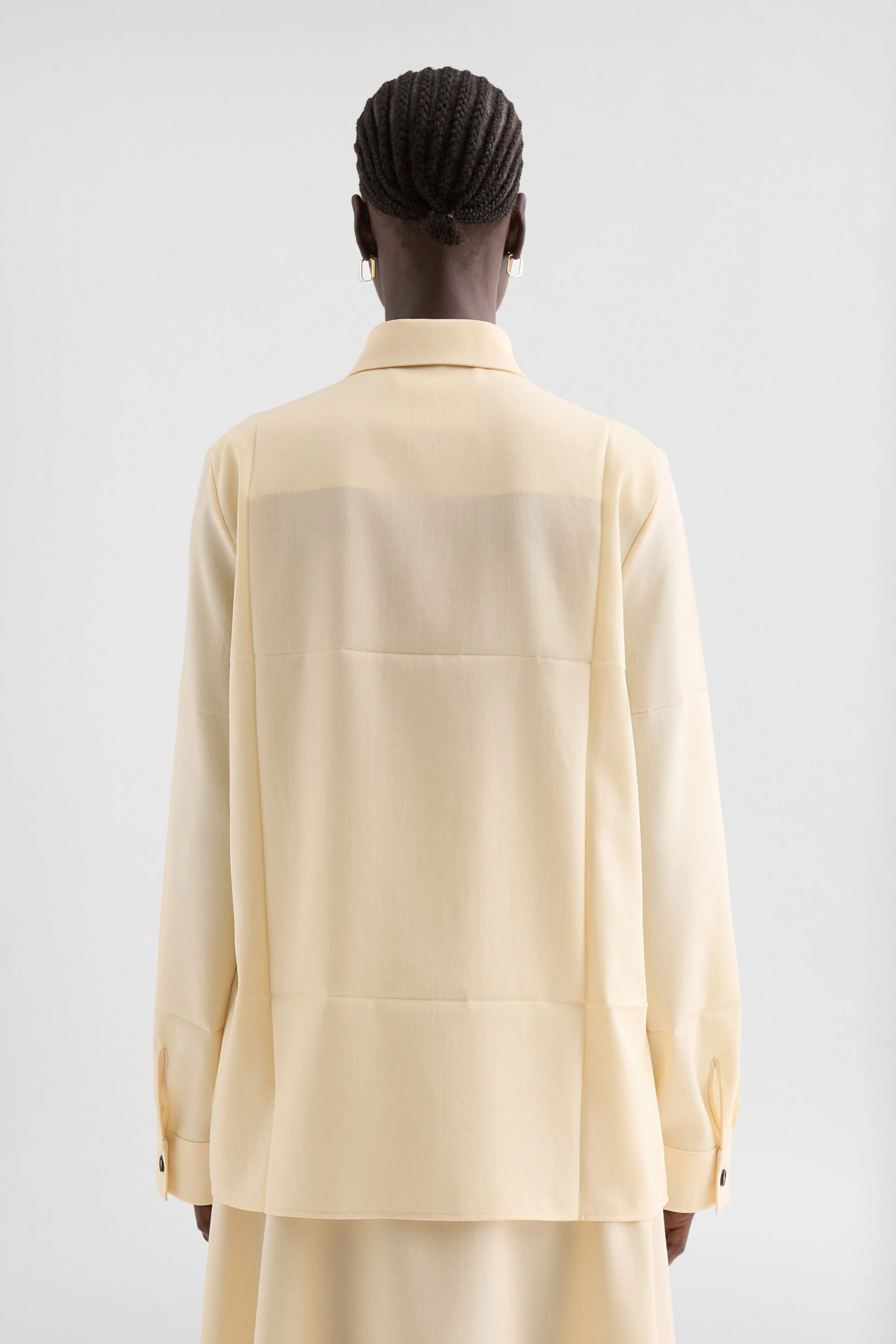 Jil Sander Lightweight Wool Gabardine Shirt | REVERSIBLE