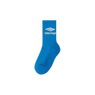 BALENCIAGA Men's 3b Sports Icon Tennis Socks  in Blue outlook