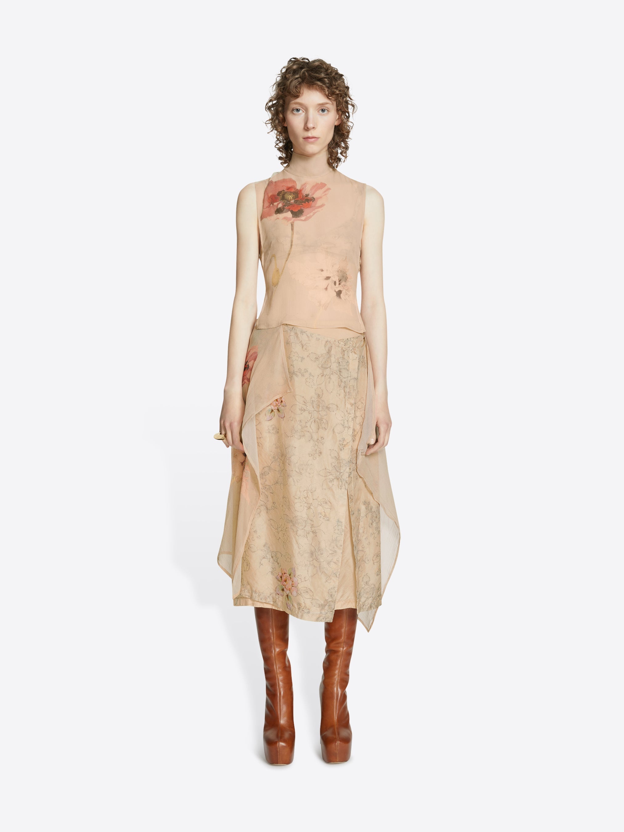 DRAPED SILK SKIRT - 2
