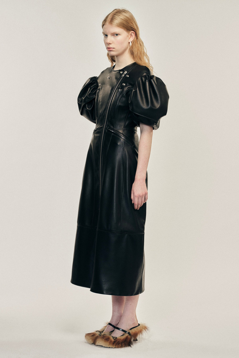 Simone Rocha Sculpted Petal Sleeve Biker Dress outlook