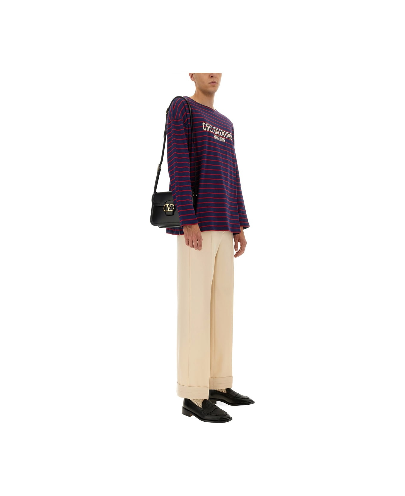 Long Sleeve T-shirt With "chez Valentino" Print - 2