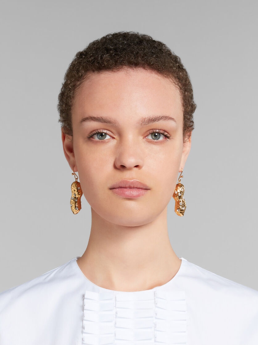 GOLD PEANUT DROP EARRINGS - 2