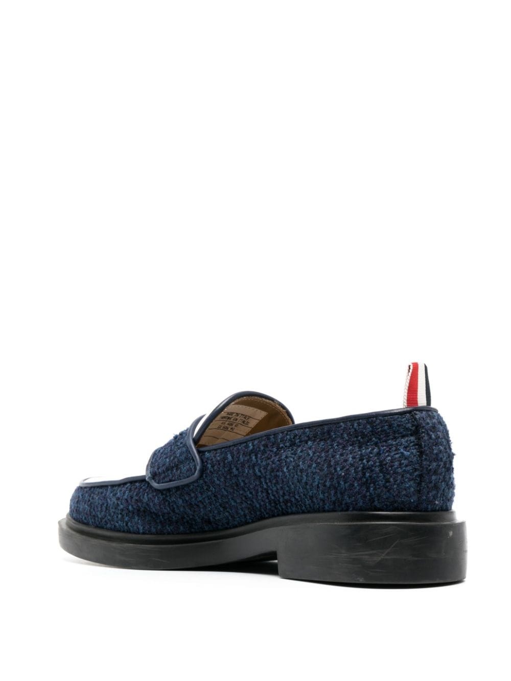 penny-slot tweed loafers - 3