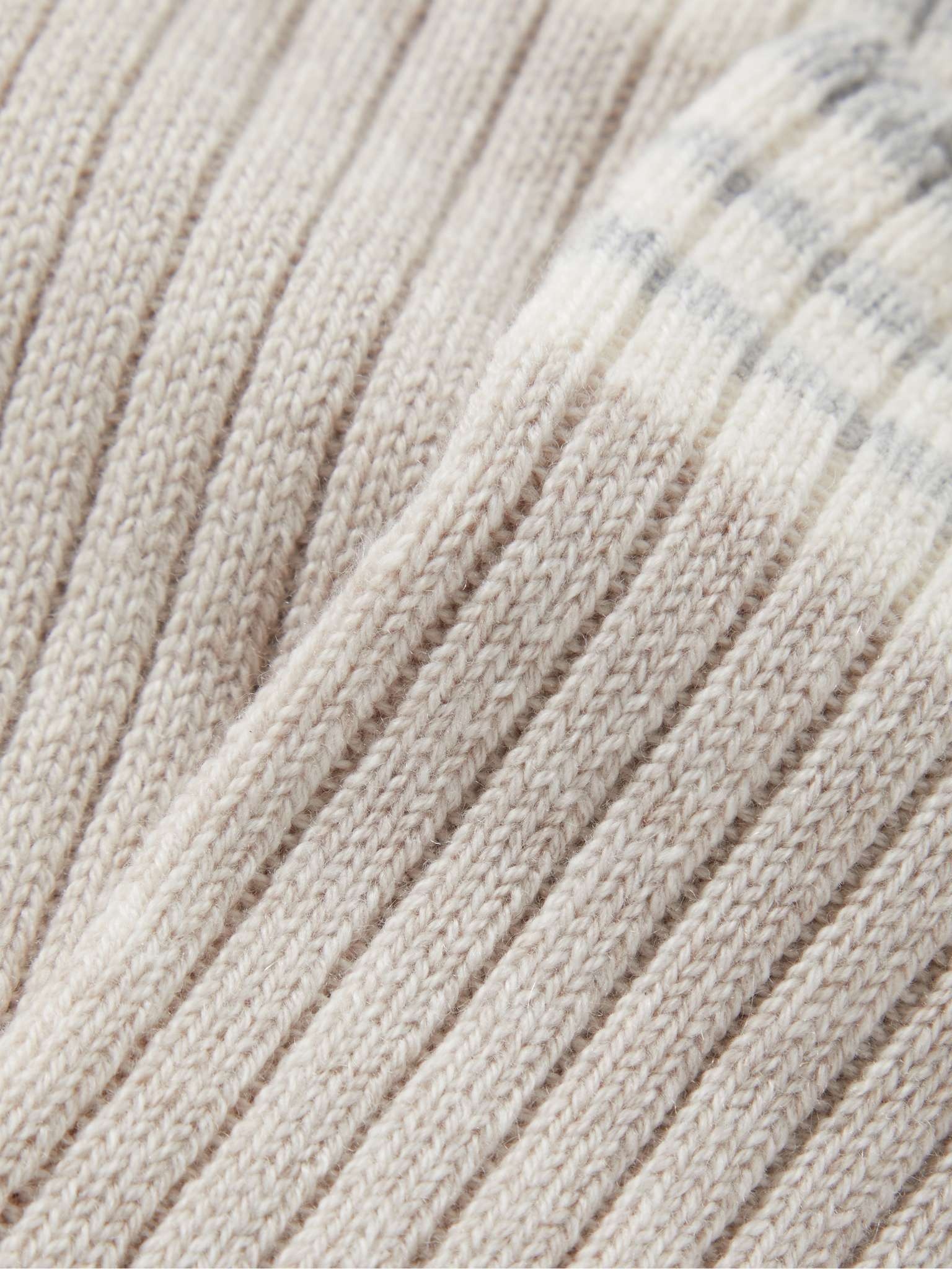 Striped Ribbed Cashmere Socks - 2