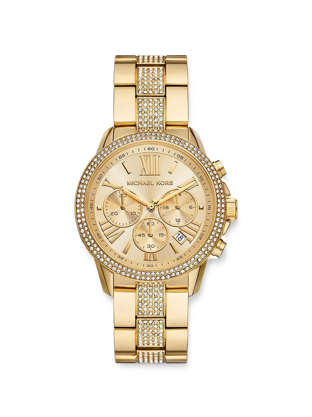 oversized Brynn pavé gold-tone watch - 1