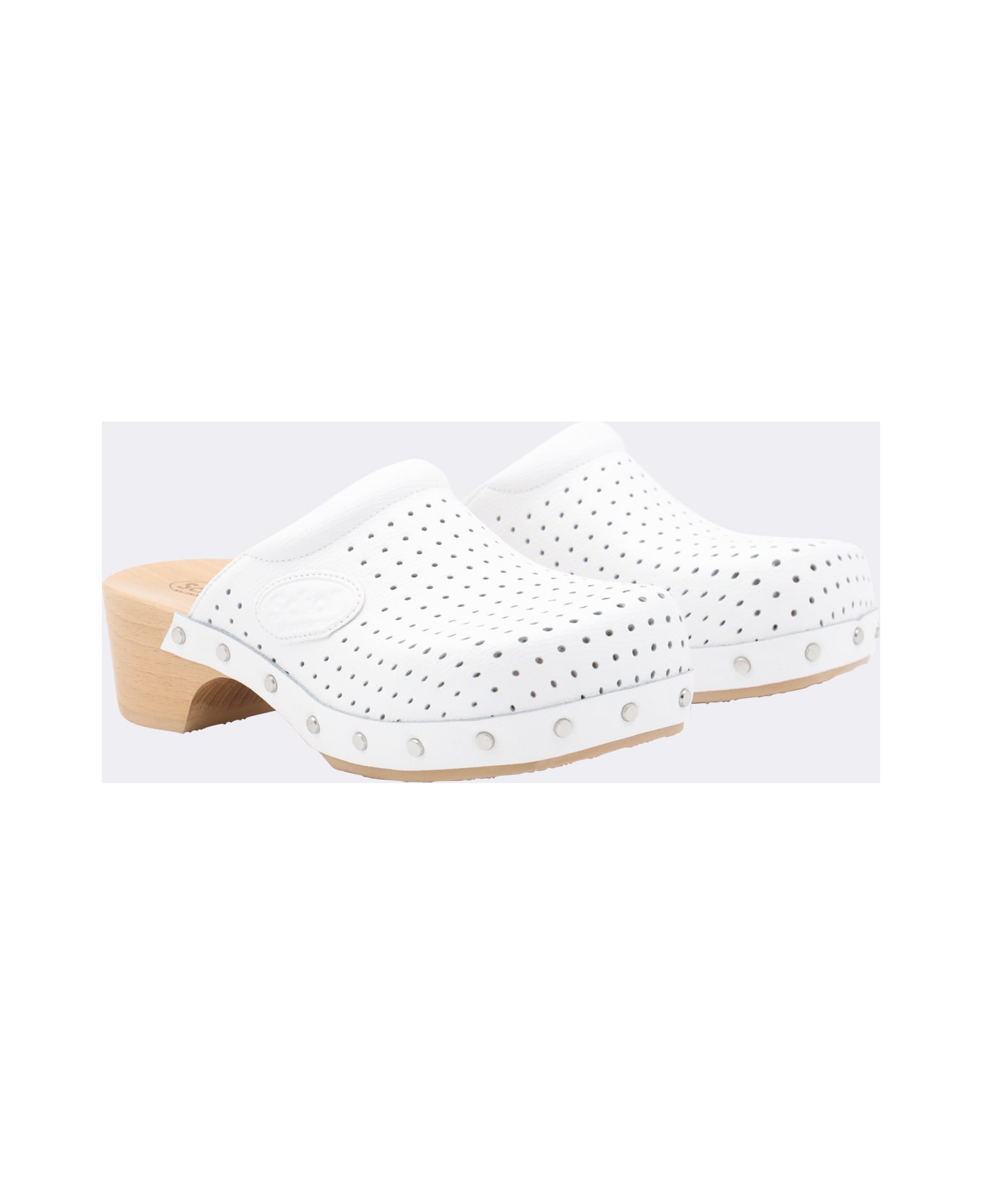 White Leather Scholl Sandals - 2